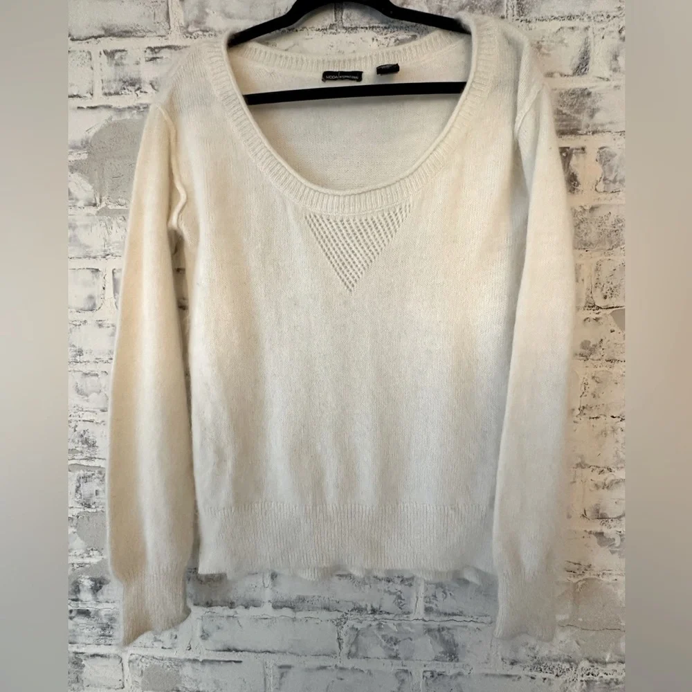 Super Soft Winter White Ivory Off-the-Shoulder Sweater - Picture 5 of 7